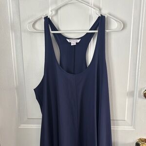 Athleta Deep Navy Layered Hem Midi Dress